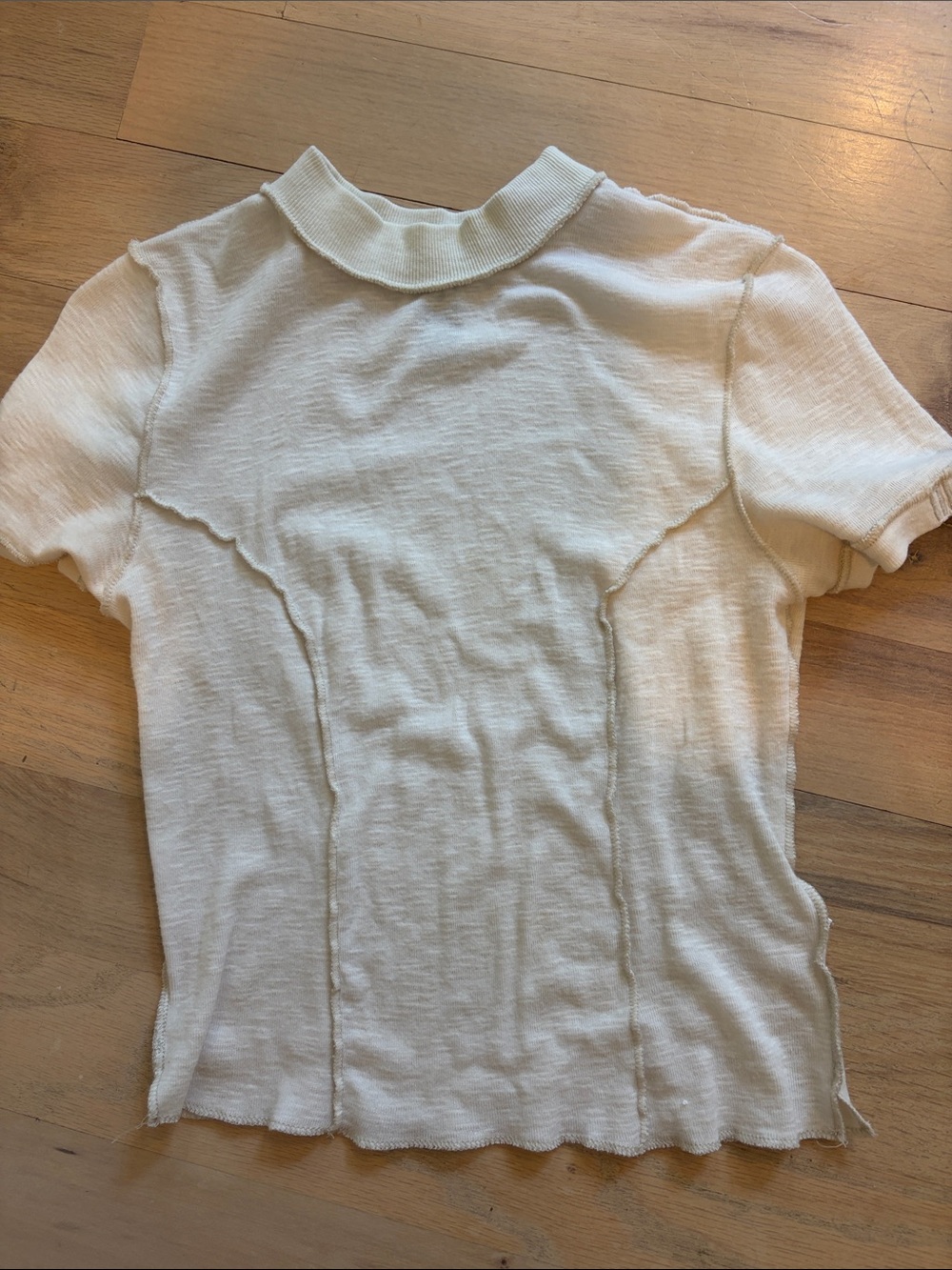 Vintage Short-Sleeve Mock Neck Top